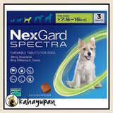 Nexgard Spectra Anti Tick, Flea, Mange and Deworming Chewable for Medium Sized Dogs 7.5-15 kg