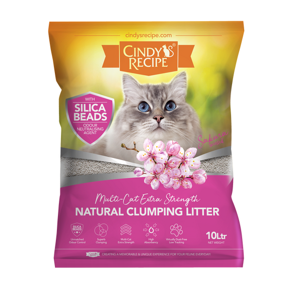 Cindy`s Recipe  Natural Clumping Bentonite Cherry Blossom Scented Cat Litter