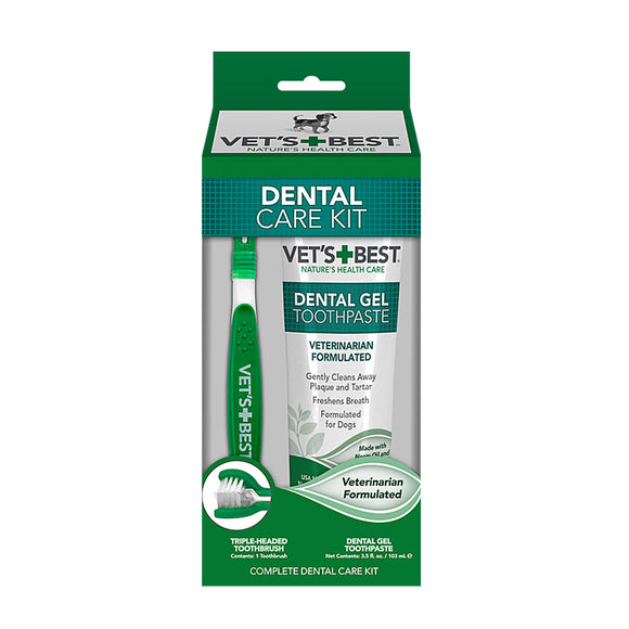 Vets Best Dental Care Kit(Toothbrush & Dental Gel Toothpaste)