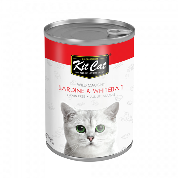 Kit Cat Premium Grain Free Canned Wet Food Wild Caught Sardine and Whitebait