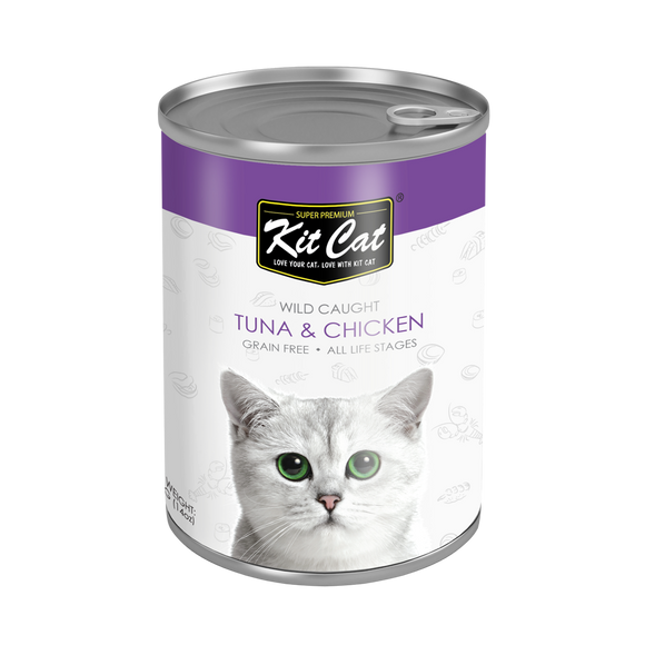 Kit Cat Premium Grain Free Canned Wet Food Wild Caught Tuna and Chicken