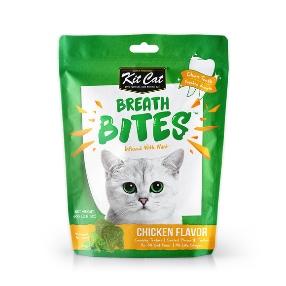 Kit Cat Breath Bites Dental Care Cat Treats Chicken