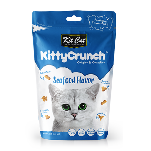 Kit Cat Kitty Crunch Solid Cat Treats Seafood Flavor