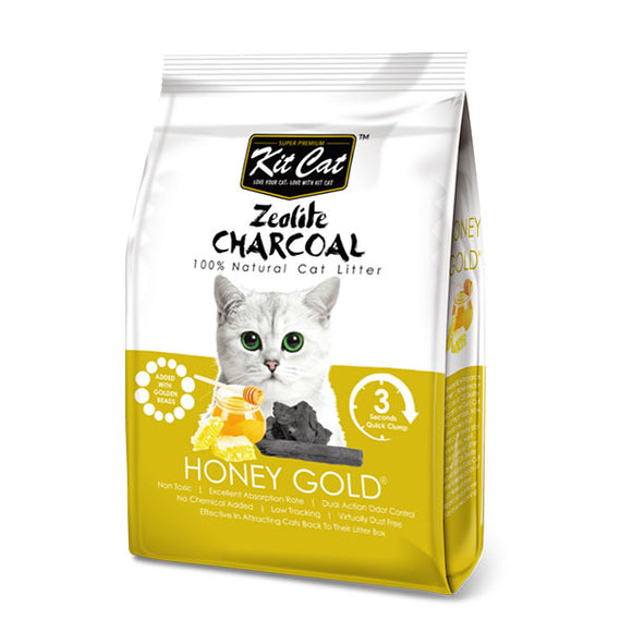 Kit Cat Zeolite Charcoal Honey Gold Cat Litter