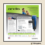 ANDIS Excel 5-Speed+ Professional Pet Hair Clippers (Blue)