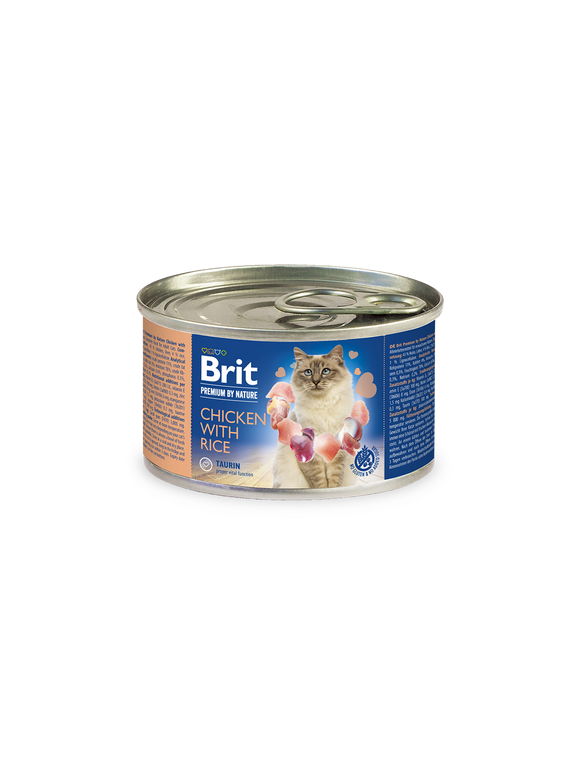 Brit Premium by Nature for Cats Canned Wet Food Chicken with Rice