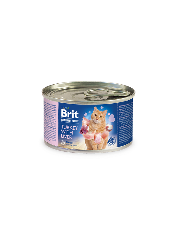 Brit Premium by Nature for Cats Canned Wet Food Turkey with Liver