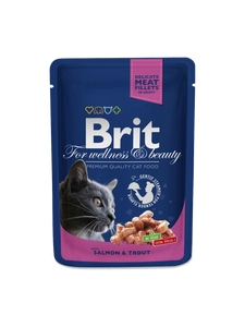 Brit Premium by Nature for Cats Wet Food in Pouch Salmon and Trout
