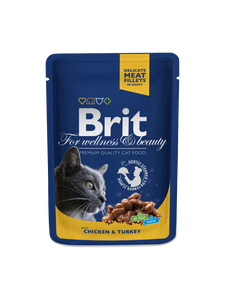 Brit Premium by Nature for Cats Wet Food in Pouch Chicken and Turkey