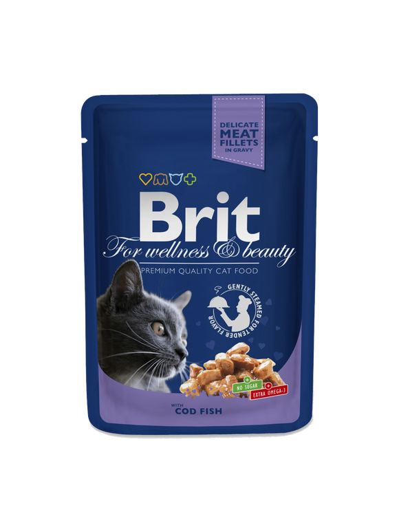 Brit Premium by Nature for Cats Wet Food in Pouch Cod Fish