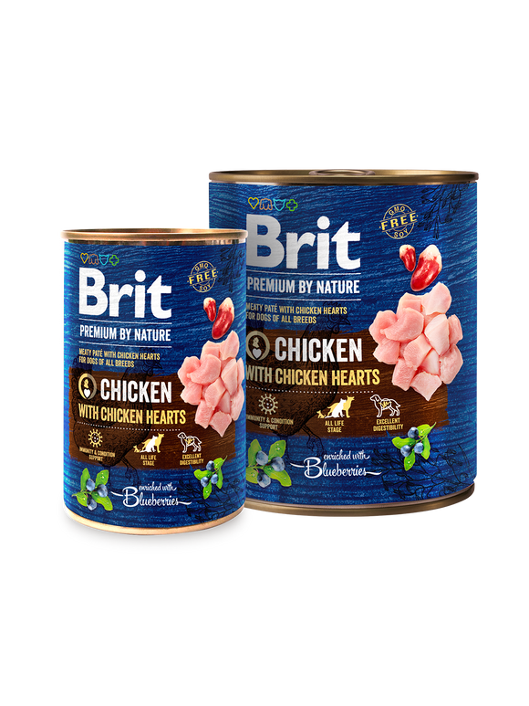 Brit Premium by Nature for Dogs Canned Wet Food Chicken with Hearts