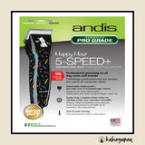 ANDIS Excel 5-Speed+ Professional Pet Hair Clippers (Happy Hour)