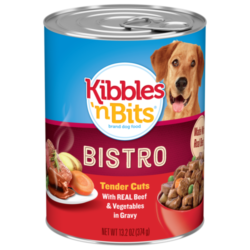 Kibbles n Bits Premium Bistro Tender Cuts With Real Beef & Vegetables in Gravy