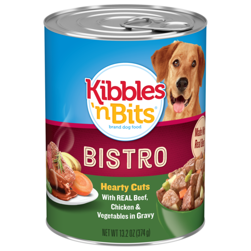 Kibbles n Bits Premium Bistro Hearty Cuts with Real Beef, Chicken and Vegetables in Gravy