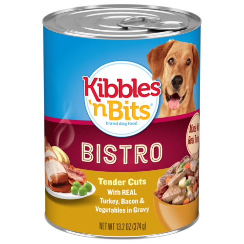 Kibbles n Bits Premium Bistro Tender Cuts With Real Turkey, Bacon & Vegetables in Gravy