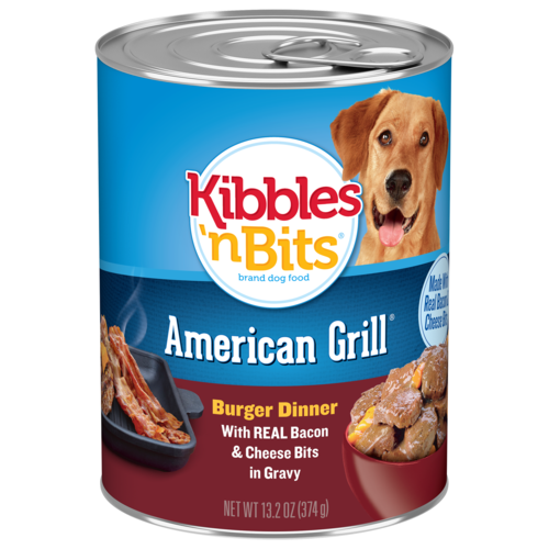 Kibbles n Bits Premium American Grill Burger Dinner With Real Bacon & Cheese Bits in Gravy