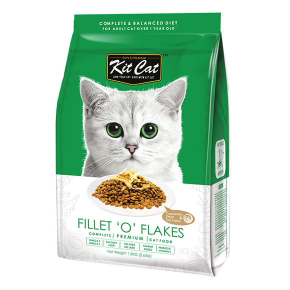 Kit Cat Premium Dry Food for Cats Fillet O` Flakes (Ideal for Picky Eaters)