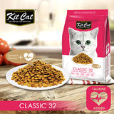Kit Cat Premium Dry Food for Cats Classic 32 (Taurine Added)