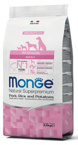 Monge Natural Superpremium All Breeds Adult Pork, Rice and Potatoes