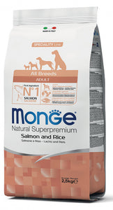 Monge Natural Superpremium All Breeds Adult Salmon and Rice