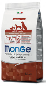 Monge Natural Superpremium All Breeds Puppy & Junior Lamb and Rice