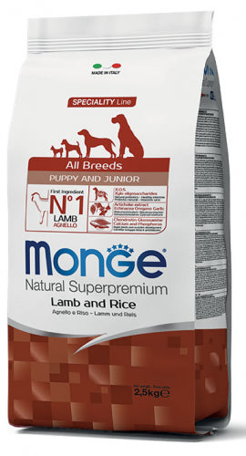 Monge Natural Superpremium All Breeds Puppy & Junior Lamb and Rice