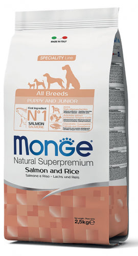Monge Natural Superpremium All Breeds Puppy Junior Salmon and Rice kahayupan PH