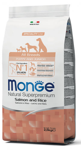 Monge Natural Superpremium All Breeds Puppy & Junior Salmon and Rice