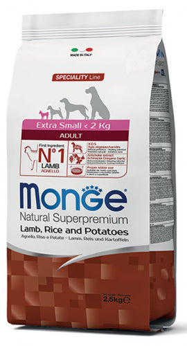 Monge Natural Superpremium Extra Small Adult Lamb, Rice e Potatoes