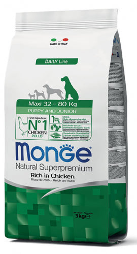 Monge Natural Superpremium Maxi Puppy & Junior Rich in Chicken