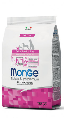 Monge Natural Superpremium Extra Small Puppy & Junior Rich in Chicken