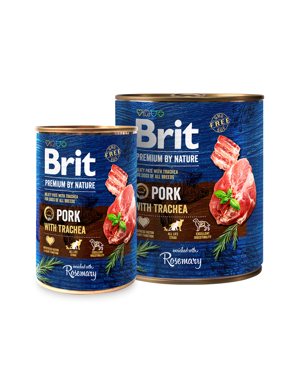 Brit Premium by Nature for Dogs Canned Wet Food Pork with Trachea