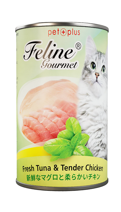 Pet Plus Feline Gourmet Canned Wet Food Fresh Tuna and Tender Chicken