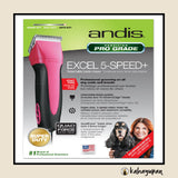 ANDIS Excel 5-Speed+ Professional Pet Hair Clippers (Pink)