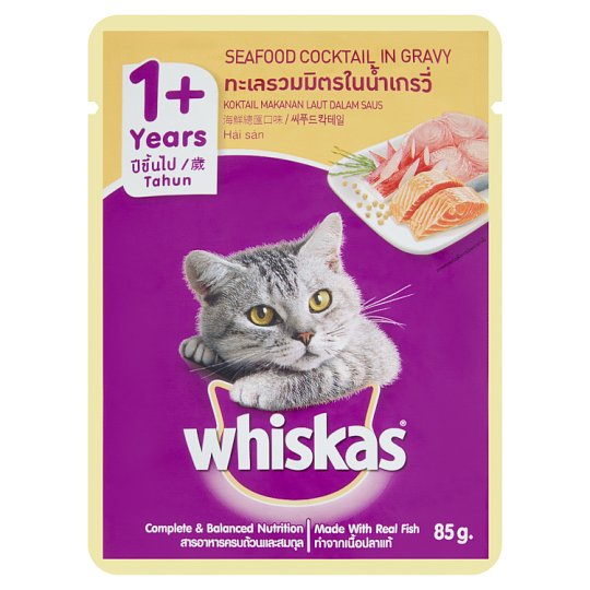 Whiskas Jelly Wet Food in Pouch Seafood Cocktail in Gravy