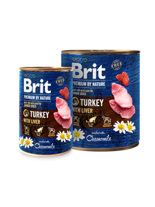 Brit Premium by Nature for Dogs Canned Wet Food Turkey with Liver