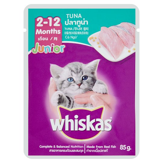 Whiskas Kitten for 2-12 Months Jelly Wet Food in Pouch Tuna