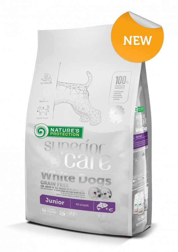 Nature`s Protection Superior Care White Dogs Grain Free Salmon Junior All Breeds
