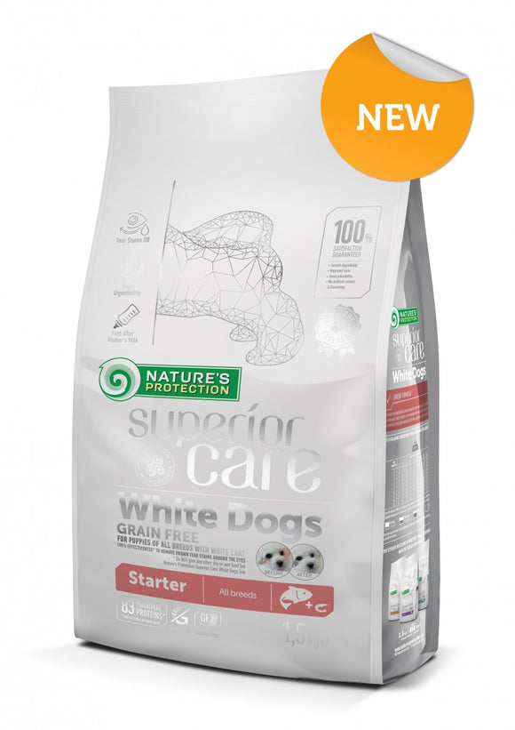 Nature`s Protection Superior Care White Dogs Grain Free Salmon Starter All Breeds